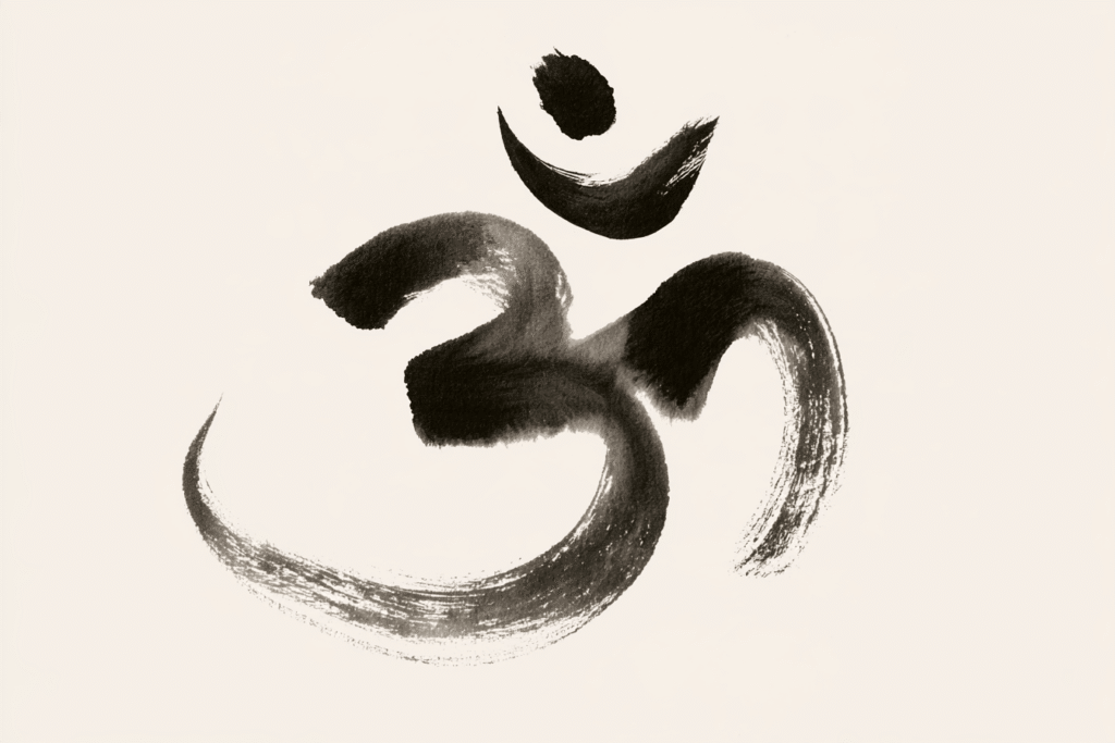 Tuschzeichnung des "Om"-Symbols. 